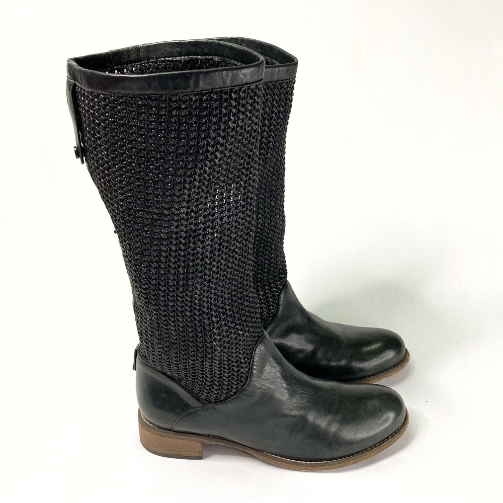 Rudsak Geuine Leather Tall Knit Upper Boots Size 40